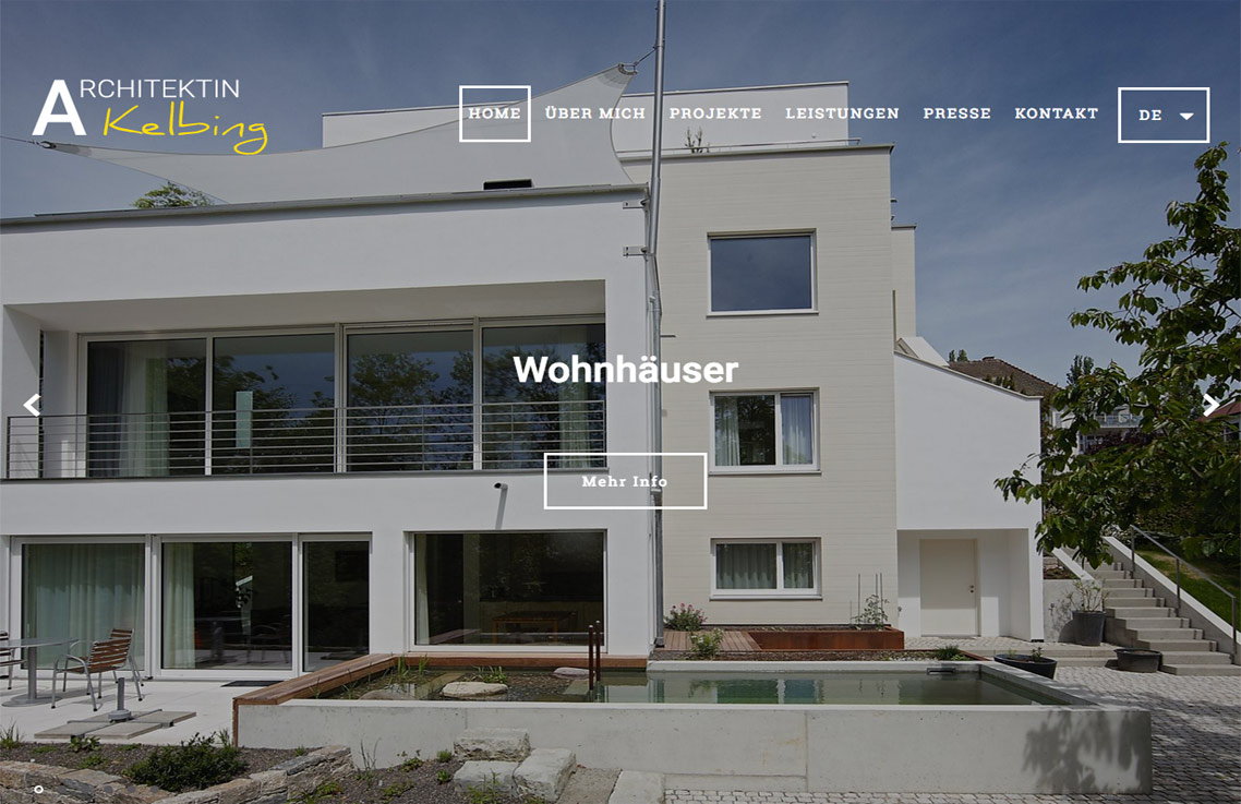 Projekt Architektin Kelbing, Webdesign dienst Überlingen
