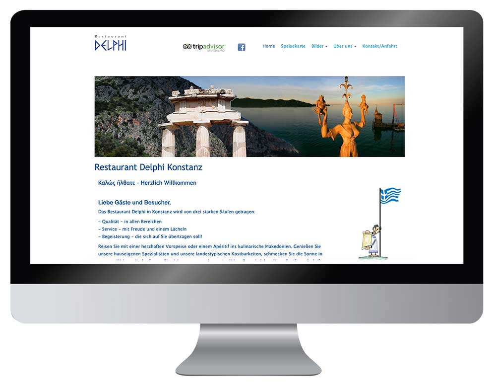 Webdesign Dienst Überlingen - Projekt griechisches Restaurant Delphi in Konstanz, Bodensee