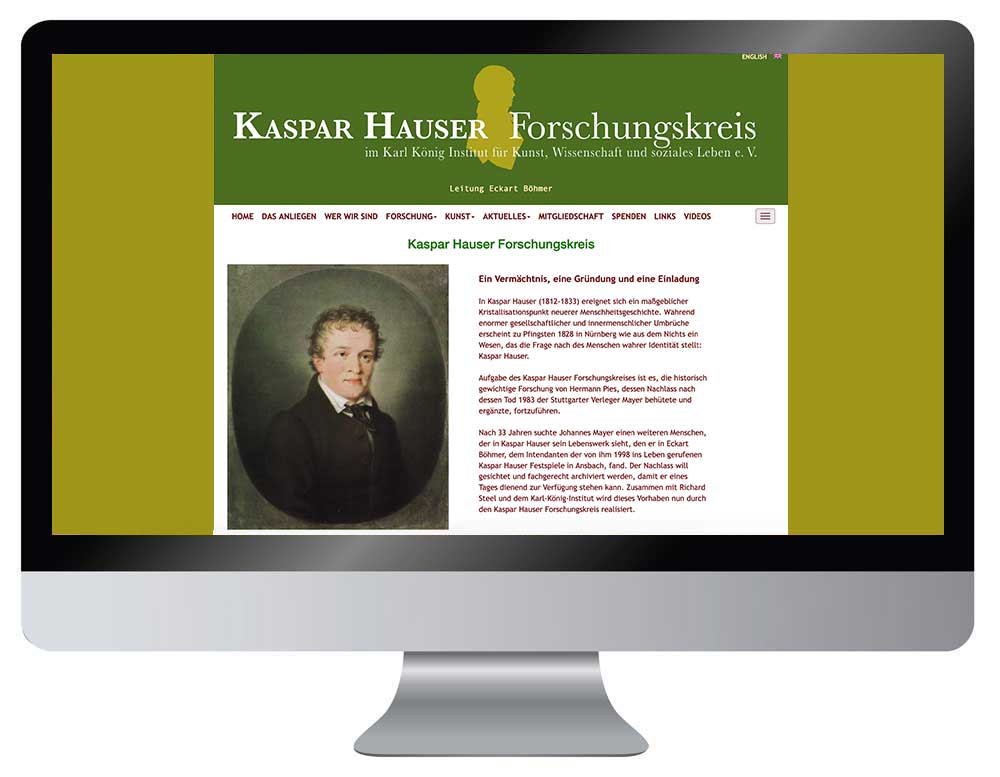 Webdesign Dienst Überlingen - Projekt Kaspar Hauseer Forschungskreis